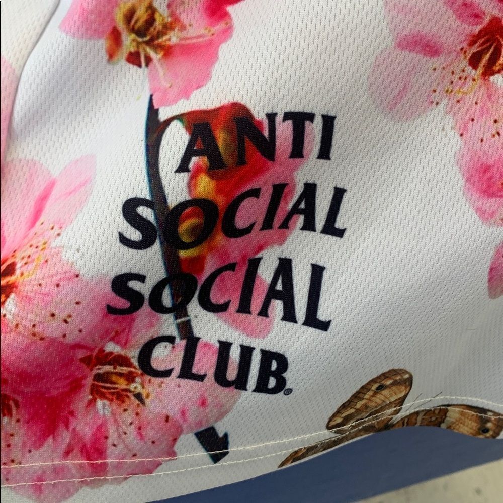 Anti Social Social Club White and Pink Athletic Shorts Size Small